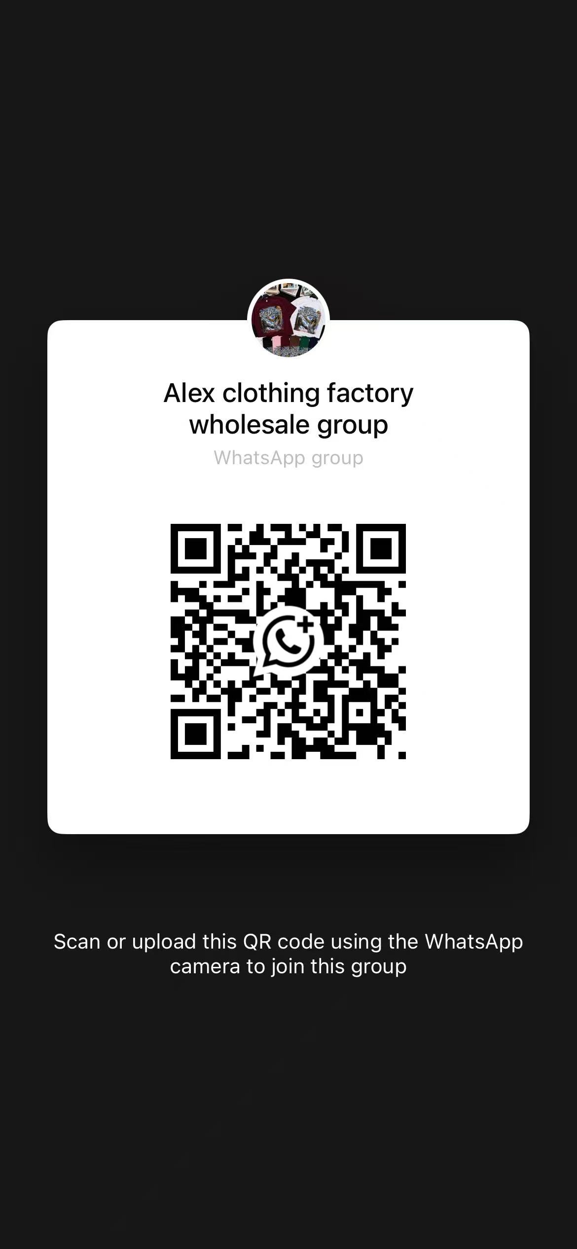 QR code to join the Alex Fashion Factory wholesale group